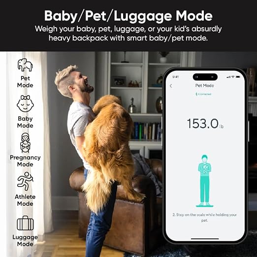 Wyze Smart Scale Ultra with 4.3" Color Display | Wi-Fi & Bluetooth Sync, Customizable Screen, Tracks 13 metrics, Heart Rate Tracking, Baby/Pet/Luggage Mode