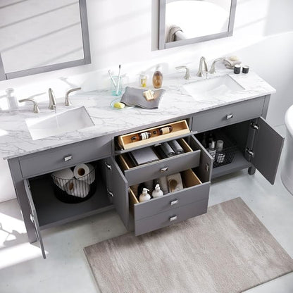 Artemis 72 in. Gray Double Sink Bath Vanity with Engineered Top and Undermount Porcelain Sinks