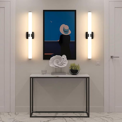 Black Bathroom Vanity Light Fixtures, 31 inch Modern Bathroom Light Fixtures Over Mirror Sconce Lighting 28W 3000K LED Dimmable Vanity Light Bar for Mirror Bedroom Living Room
