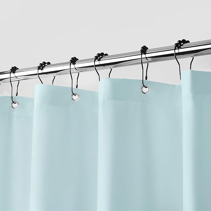downluxe Waterproof Fabric Shower Curtain Liner, Soft Cloth Shower Liner with Magnets, Machine Washable & Hotel Quality Bathroom Curtain, 70" W x 72" L, Blue