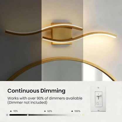 Vanity Light for Bathroom, 23.6 Inch Gold LED Dimmable | Bathroom Lights Fixture Over Mirror, 5CCT Adjustable Color Temperatures Modern Wall Sconces for Bathroom Bedroom Living Room