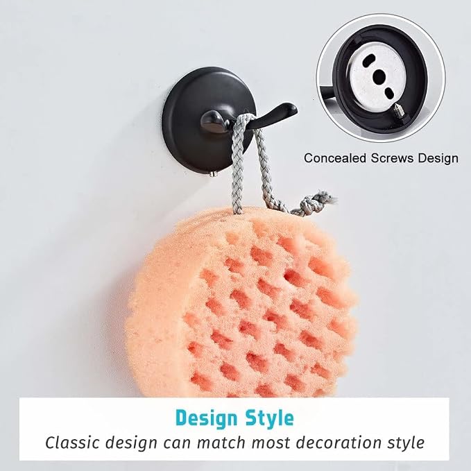 8 Piece Bathroom Accessory Set(Adjustable Towel Bar, Towel Ring, Toilet Paper Holder,Towel Hook), Wall Mounted Bathroom Hardware Accessories Set,Matte Black