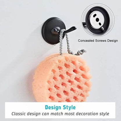 8 Piece Bathroom Accessory Set(Adjustable Towel Bar, Towel Ring, Toilet Paper Holder,Towel Hook), Wall Mounted Bathroom Hardware Accessories Set,Matte Black