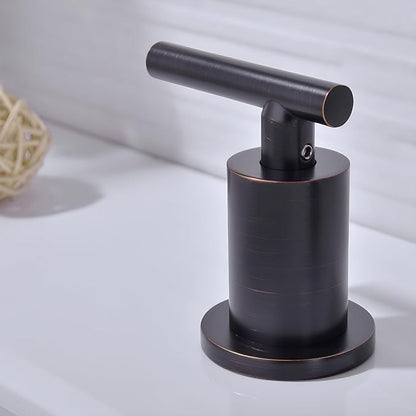 TRUSTMI 2 Handle 8 Inch Widespread Bathroom Sink Faucet, 3 Hole Brass Vanity Sink Faucet, Drain Include, Oil Rubbed Bronze