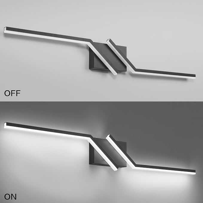 Modern Bathroom Vanity Light Matte Black Vanity Lighting Fixtures 40 Inch LED 5CCT Dimmable Lighting Fixtures Over Mirror