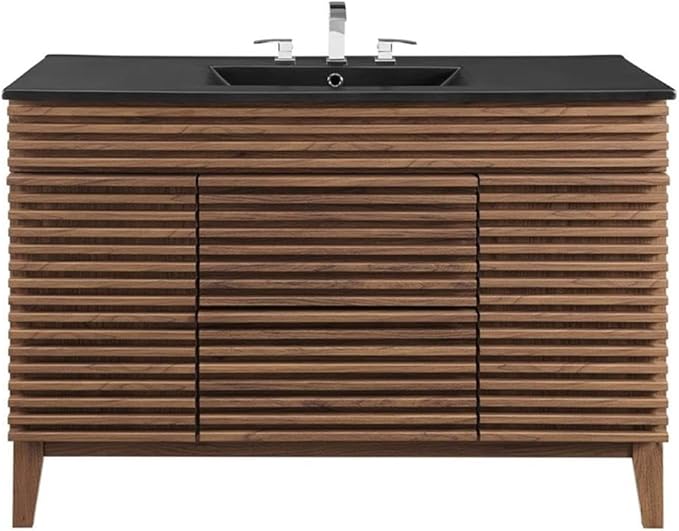 Modway Render 48" Single Bathroom Vanity in Walnut Black