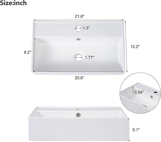 Merax Bathroom Vanity, Undermount Sinks Vanity with Side Storage, Floor Standing Bathroom Storage Cabinet Combo Set, Small Bathroom Sink Vanity, Oak
