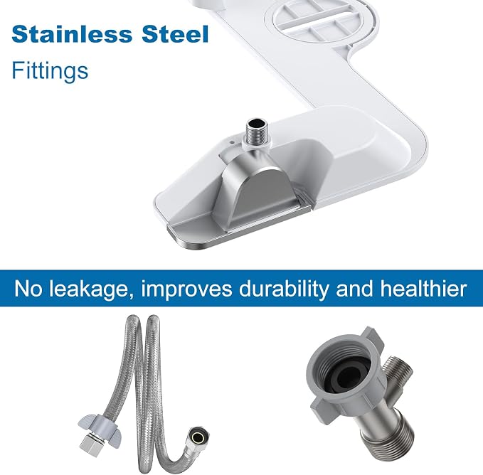 Bidet Attachment for Toilet Seat Water Pressure, Hygienic Bidets Attachment for Existing Toilets - Adjustable Fresh Water Pressure Dual Nozzle (Frontal & Rear Wash) Easy to Install,