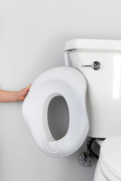 Ubbi Adjustable Toilet Trainer for Toddlers in Potty Training with Built-in Handles and Bonus Potty Hook for Easy Storage, Gray