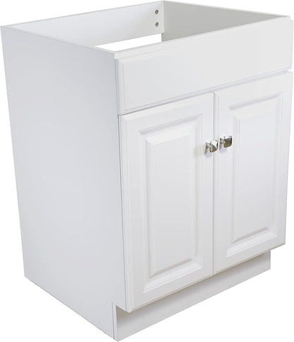 Design House Wyndham Bath Vanity Without Top, 2 Cabinet Doors, for 25-in. x 19-in. Vanity Top, Flush to Floor, Easy Assembly, for Bathroom, White, 21.0 in. L x 24.0 in. W x 31.5 in. H, 597138