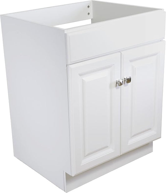 Design House Wyndham Bath Vanity Without Top, 2 Cabinet Doors, for 25-in. x 19-in. Vanity Top, Flush to Floor, Easy Assembly, for Bathroom, White, 21.0 in. L x 24.0 in. W x 31.5 in. H, 597138