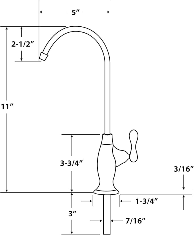APEC Water Systems Faucet-CD-NP Kitchen Drinking Water Ceramic Disc Luxury Designer Faucet, Non-Air Gap Lead-Free, Brushed Nickel