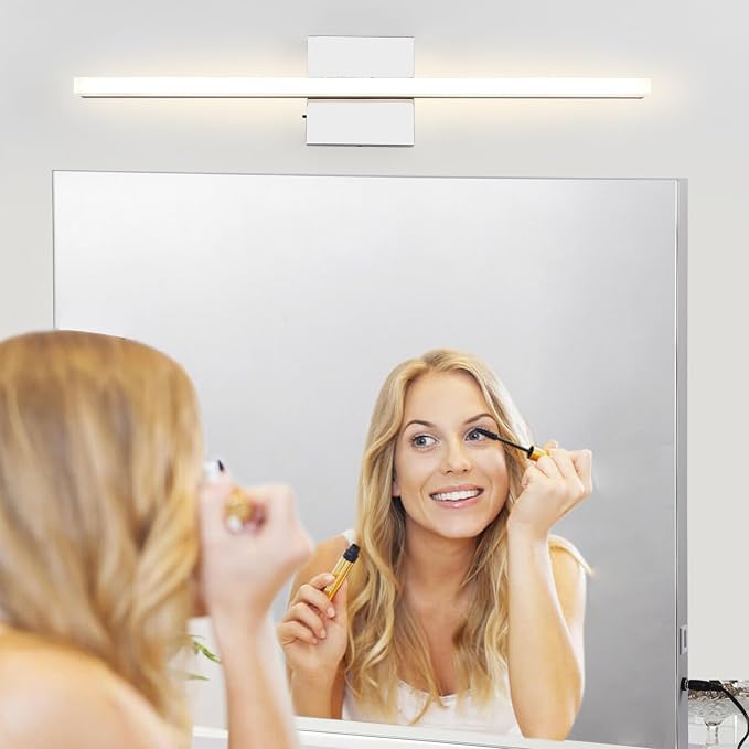 24 Inch LED Bathroom Vanity Light, 3CCT 3000K/4000K/6000K Bathroom Lighting Fixtures Over Mirror, IP44 Modern Chrome Wall Sconce for Bathroom Makeup Dressing Room