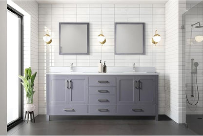 Jacques 80 in. W x 22 in. D Dark Grey Double Bath Vanity and White Quartz Top