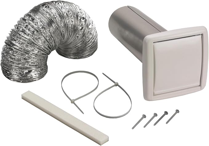 Broan-NuTone 4-Inch Flexible Wall Ducting Kit and Three-Rocker Switch for Bathroom Exhaust Fan, White
