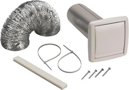 Broan-NuTone 4-Inch Flexible Wall Ducting Kit and Three-Rocker Switch for Bathroom Exhaust Fan, White