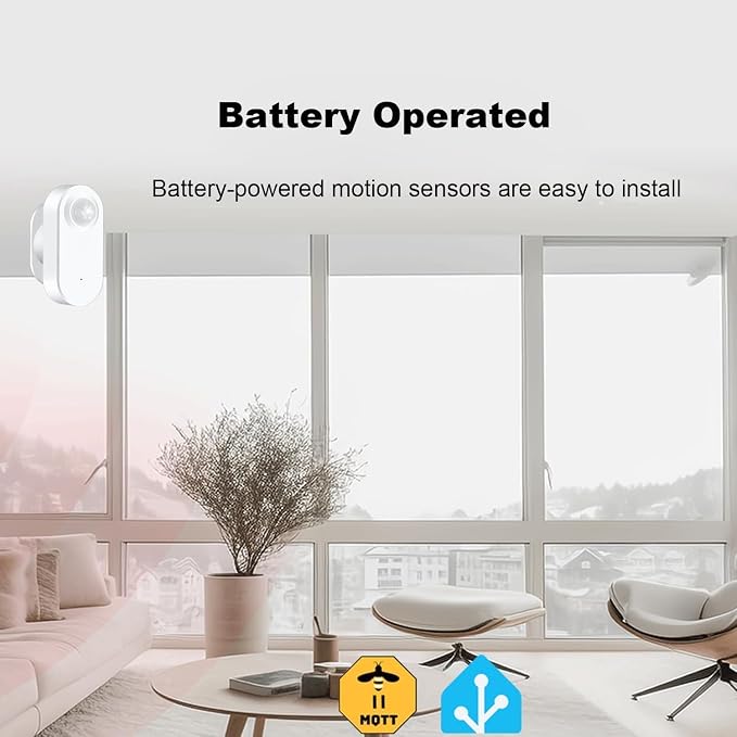Haozee Smart Motion Sensor, Zigbee PIR Motion Sensor with Illumination | High Sensitivity, Real-time Detection, Zigbee Hub Required, Supports Home Assistant, Smartthings,Hubitat