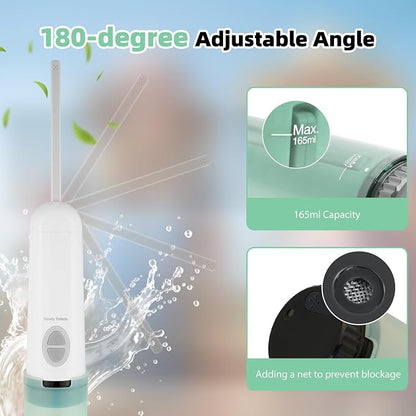 Hibbent Portable Bidet for Travel, High Pressure Handheld Electric Sprayer, Rechargeable Travel Bidet for Women & Men, Personal Hygiene Cleaning, Soothing Postpartum Care, perineal, Green