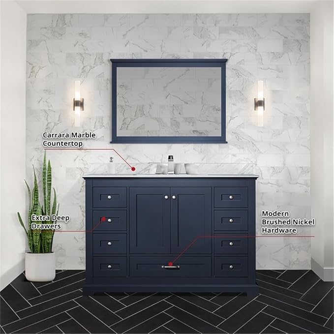 Dukes 48 in. W x 22 in. D Navy Blue Single Bath Vanity