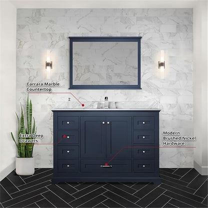 Dukes 48 in. W x 22 in. D Navy Blue Single Bath Vanity