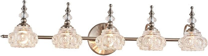 Modern Bathroom Brushed Nickel Vanity Light Fixtures Vintage 5-Light Vanity Lights Bathroom Lighting Fixtures Living Room Vanity Lighting Fixtures Over Mirror