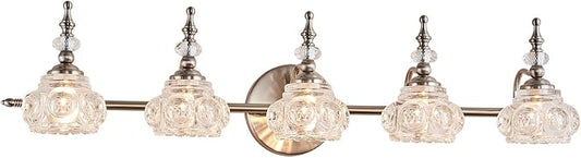 Modern Bathroom Brushed Nickel Vanity Light Fixtures Vintage 5-Light Vanity Lights Bathroom Lighting Fixtures Living Room Vanity Lighting Fixtures Over Mirror
