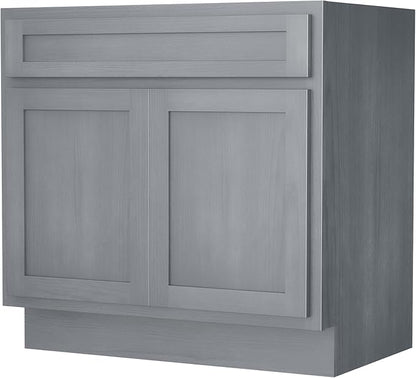 Vanity Art 39 Inch Double Shutter Door Bathroom Vanity Base Cabinet with Soft Closing Shaker Drawer, Strudy Floor Mount Storage Cabinet Organizer for Bedroom, Living Room, Kitchen, VA4039-S