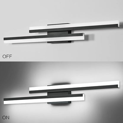 PRESDE 32 Inch LED Vanity Light Black Bathroom Light Fixtures Over Mirror Modern Bath Lighting Bar 5CCT