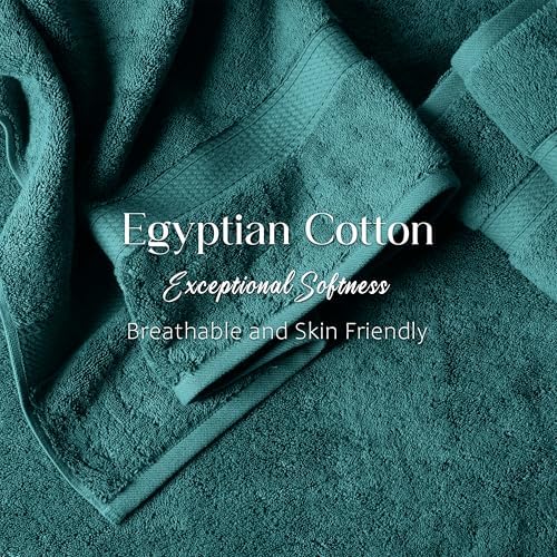 SUPERIOR Egyptian Cotton Ultra Plush & Absorbent, 6 Piece Set, Teal