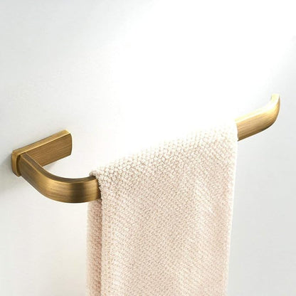 WINCASE Brass Bathroom Accessories, Bath Towel Holder Antique, Towel Bar Set Toilet Paper Holder Robe Hook Brushed Brass Wall Mounted