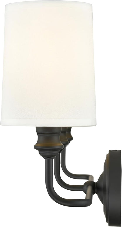 ML Lighting | Leena Collection | 99803-MB | Indoor 3 Light Vanity in Matte Black with White Fabric Shade | Elegant and Versatile Design for Any Bathroom