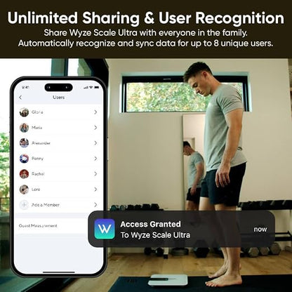 Wyze Scale Ultra Smart Scale for Body Weight, BMI & Muscle Mass | Wi-Fi & Bluetooth Sync, 4.3" Color Display, Tracks 13 metrics, Heart Rate Tracking, Baby/Pet/Luggage Mode, 400lbs Capacity