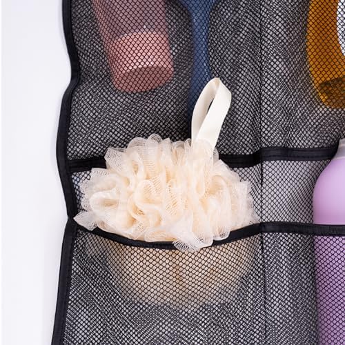 S&T INC. Shower Organizer and Caddy, 2 Pack, 14" x 30", Black