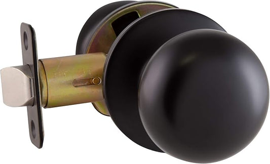 Design House 778951 Cambridge 2-Way Adjustable Passage Door Knob with for Hallway Closet, Matte Black