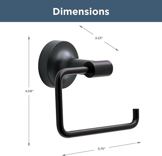 Franklin Brass Voisin (1-Pack) Toilet Paper Holder, Euro Single Post Tissue Roll Wall Mount TP Storage, Matte Black Bathroom Decor, Accessories VOI50-MB