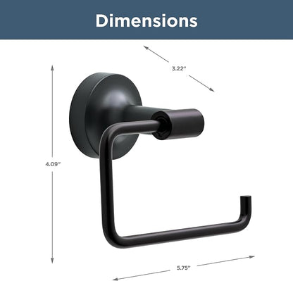 Franklin Brass Voisin (1-Pack) Toilet Paper Holder, Euro Single Post Tissue Roll Wall Mount TP Storage, Matte Black Bathroom Decor, Accessories VOI50-MB