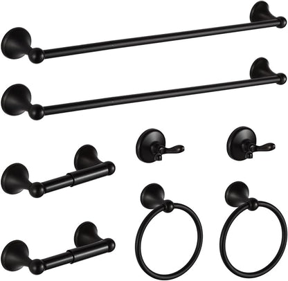BGL Bathroom Hardware Set Oil-Rubbed Bronze Bath Towel Bars Adjustable Expandable Bathroom Accessory Set Towel Racks 8-Pieces Wall Mount