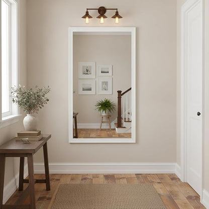 CULER White Wall Mirror for Bathroom,Rectangle 55 x 30 inch Hanging Vanity | Dressing Mirrors for Living Room,Bedroom,Entryway