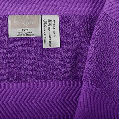 BY LORA 8-Pc Cotton Towel Set, Quick Dry Hotel Bath Hand Washcloths, Purple