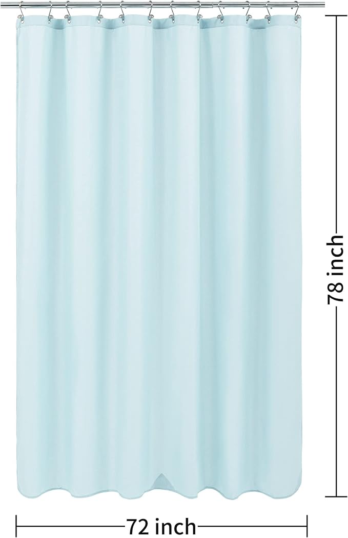 ALYVIA SPRING 72x78 Long Waterproof Fabric Shower Curtain or Liner Blue | 3 Magnets, Soft Cloth & Hotel Quality, Machine Washable, Light-Weight, Long Size