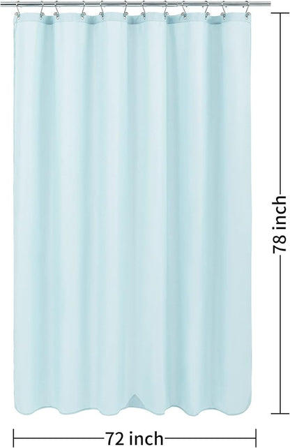 ALYVIA SPRING 72x78 Long Waterproof Fabric Shower Curtain or Liner Blue | 3 Magnets, Soft Cloth & Hotel Quality, Machine Washable, Light-Weight, Long Size