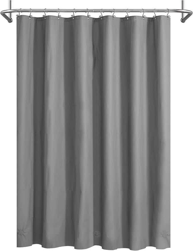 Mrs Awesome Dark Grey Shower Curtain Liner with 3 Magnets, 72x72 Premium Flexible Sturdy Plastic Shower Curtain for Bathroom Lightweight & Waterproof, Dark Gray | 12 Rustproof Grommets,Premium Plastic Shower Curtain for Bathroom Lightweight & Waterproo...