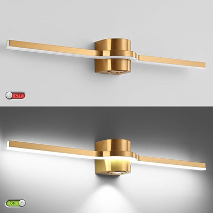 SOLFART Bathroom Light Fixtures 32 Inch Dimmable Bathroom Lights Brushed Bronze Vanity Lights for Bath LED Modern Wall Light D