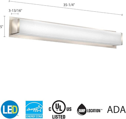Lithonia Lighting Traditional Square 3K LED Vanity Light, 3-Foot, Brushed Nickel, 36-Inch