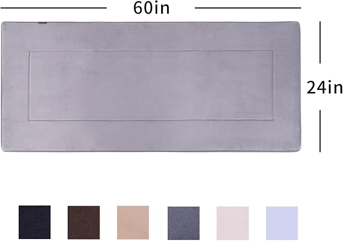 Soft Hallway Runner Rug,Washable Floor Rugs, Non Slip Memory Foam Rug,Super Water Absorption, Suitable for Bathroom Mat, Entrance,Kitchen, Living Room Decor(2x5ft Grey)