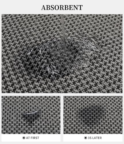 YIHOUSE Dark Grey Bathroom Rugs Sets 2 Pieces,Thin Bath Mat Quick Dry