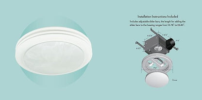 Good Housekeeping (90052 Yorkshire 80 CFM 2.5 Sones Decorative Bathroom Ventilation Exhaust Fan with Light in Satin White