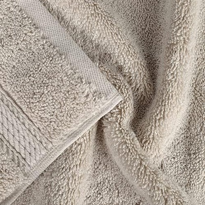 SUPERIOR Egyptian Cotton Plush & Absorbent, Hand Towel Set of 4, Stone
