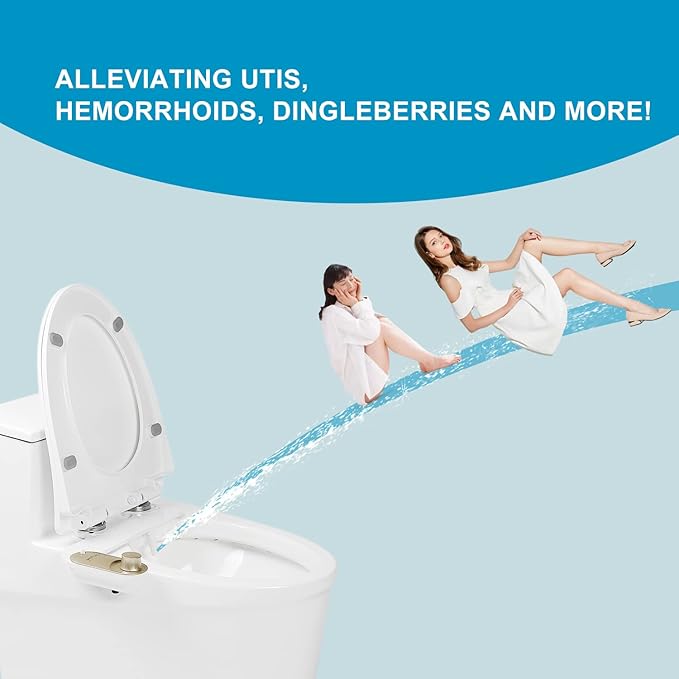 Bidet, Bidet Attachment for Toilet,GLIGAM Non-Electric Fresh Water Bidet Sprayer with Self-Cleaning Nozzle, Adjustable Pressure Control & Angle Controls (Champagne/White)