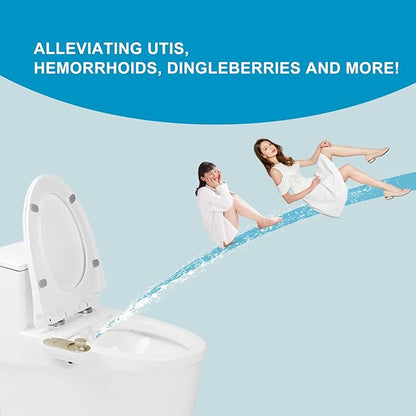 Bidet, Bidet Attachment for Toilet,GLIGAM Non-Electric Fresh Water Bidet Sprayer with Self-Cleaning Nozzle, Adjustable Pressure Control & Angle Controls (Champagne/White)
